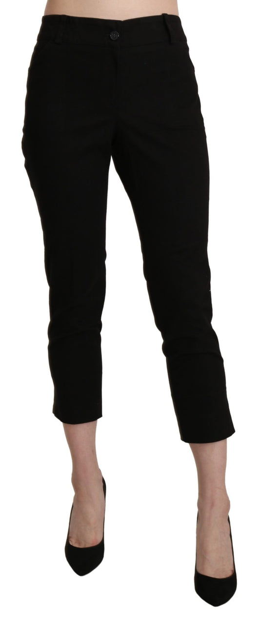 BENCIVENGA Black High Waist Skinny Cropped Dress Trouser