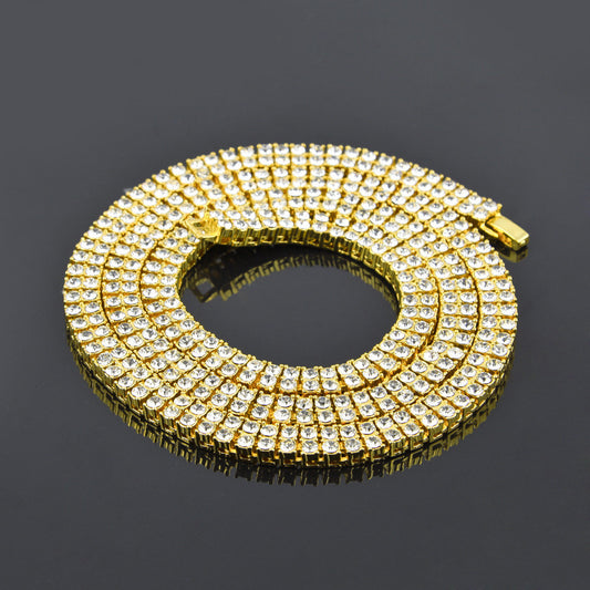 Jewelry - Necklaces - Alloy Diamond 2 Row Hip Hop Women