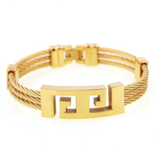 Jewelry - Bracelets - Three-Ring Wire Braided Hemp Rope Silver