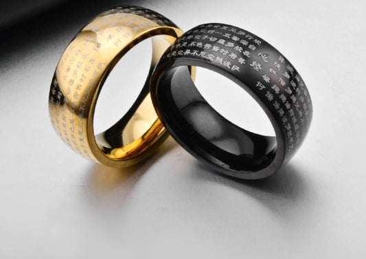 Jewelry - Rings - Ban Ruoxin Sutra Titanium Steel Men's