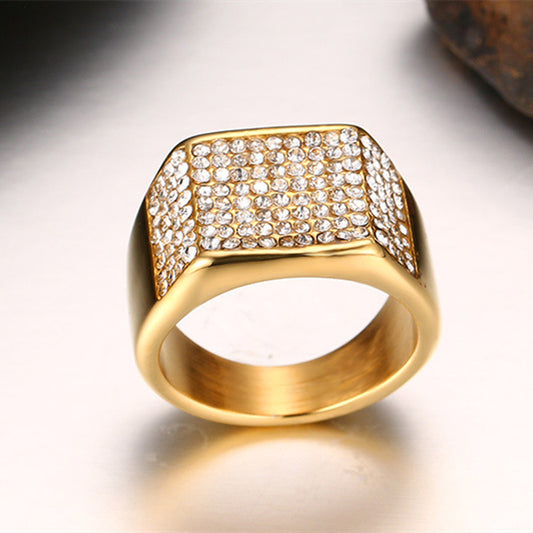 Jewelry - Rings - Titanium Steel Diamond Geometric Men's