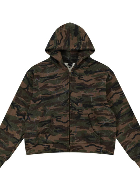 Men's Camouflage Print Zip-Up Hoodie - Ultim8 Designs 4 U