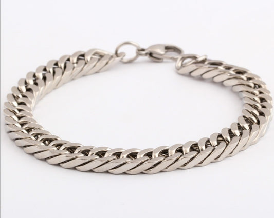 Jewelry - Bracelets - Titanium Steel Geometric Silver Inlay
