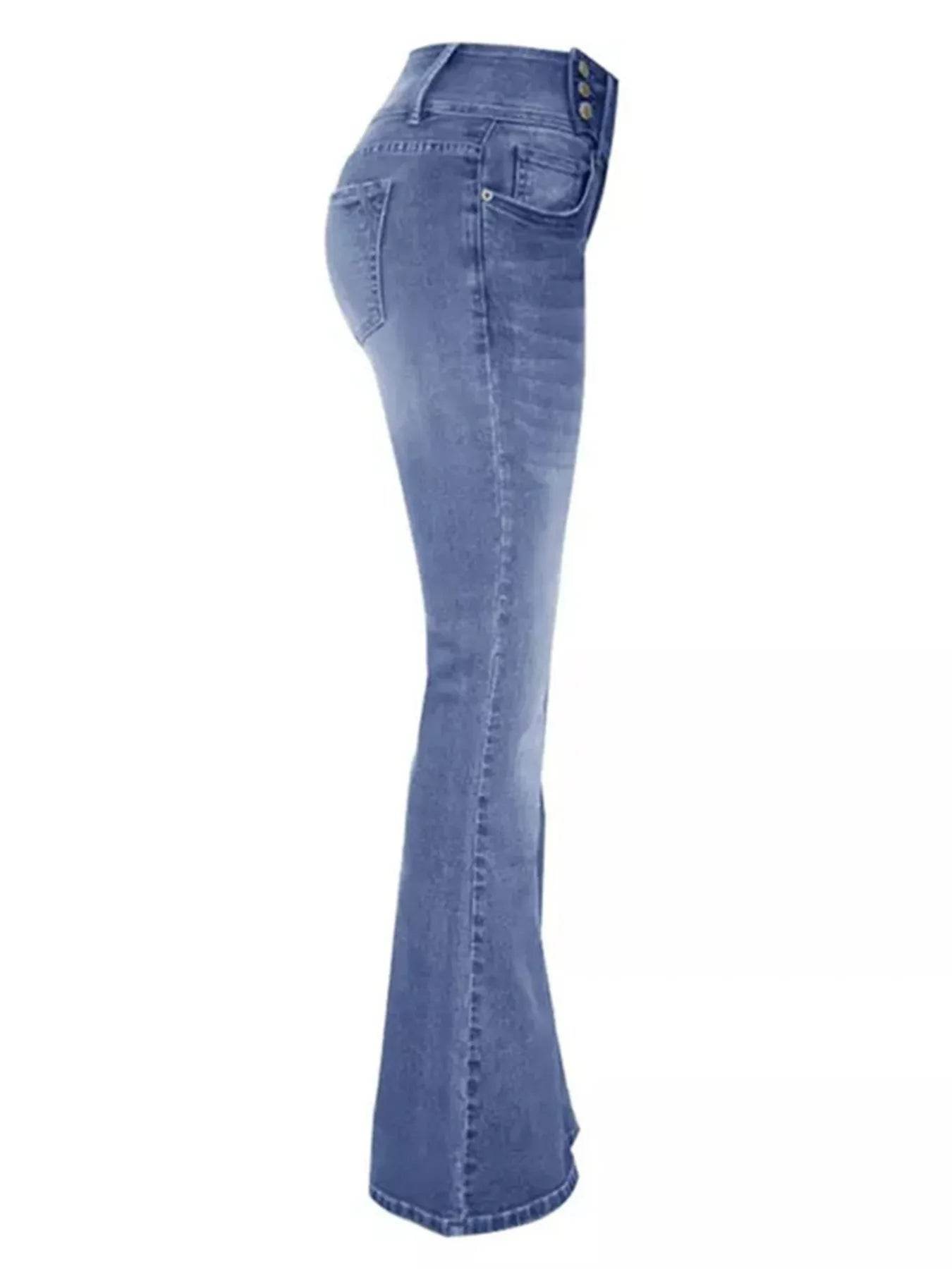 Full Size Vintage Wash Flare Jeans Plus Size - Ultim8 Designs 4 U