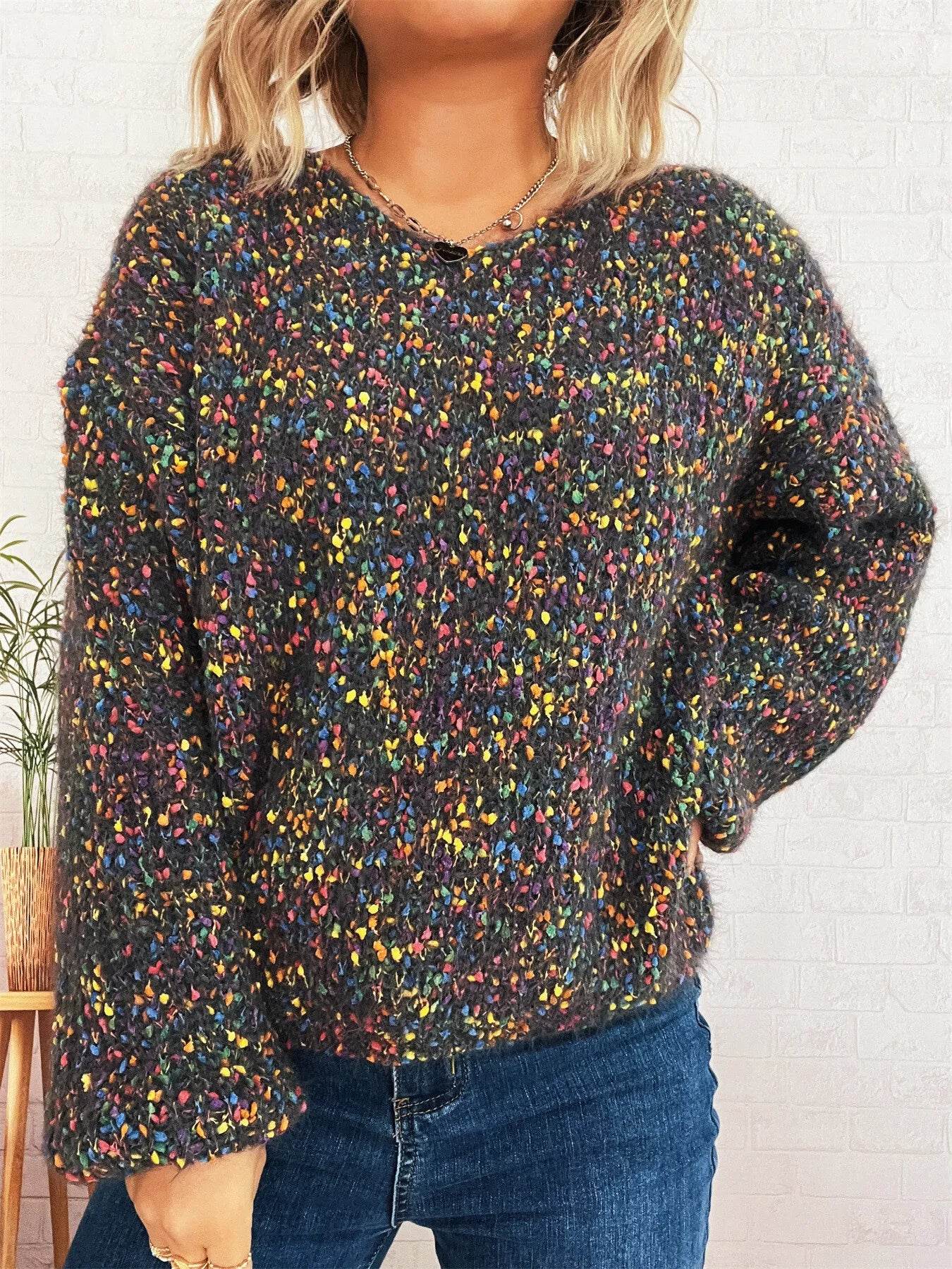 Colorful Long Sleeve Sweater - Ultim8 Designs 4 U