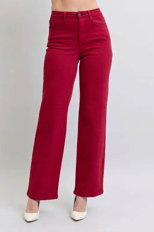 Judy Blue Full Size High Waist Heart Shaped Back Pockets 90's Straight Jeans Plus Size - Ultim8 Designs 4 U