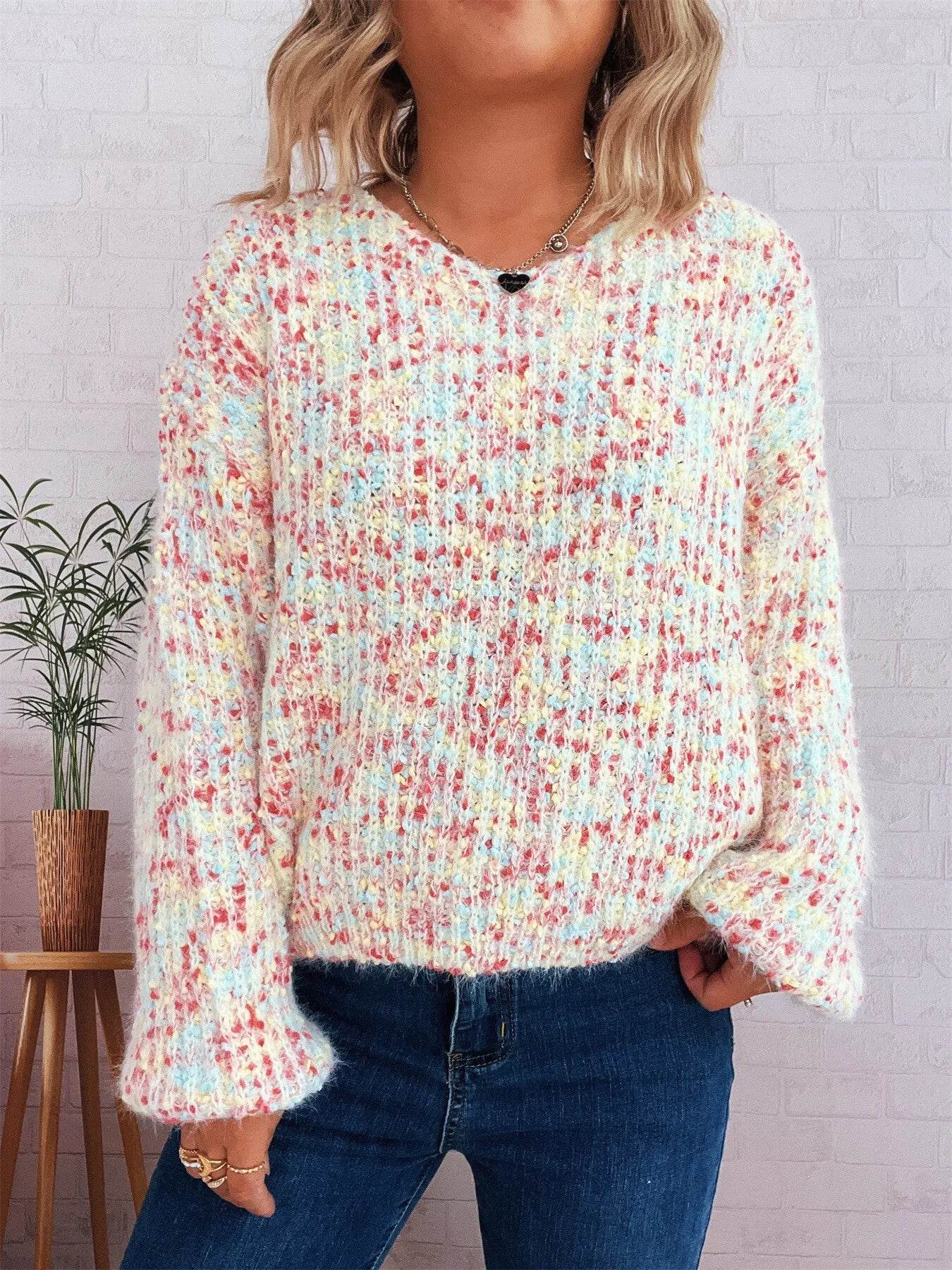 Colorful Long Sleeve Sweater - Ultim8 Designs 4 U