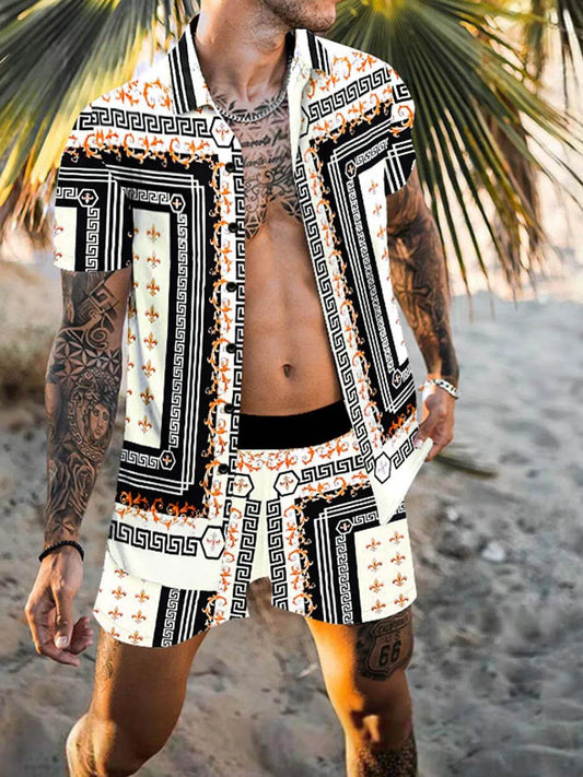 Men’s Printed Short Sleeve Shirt & Shorts Set - Ultim8 Designs 4 U
