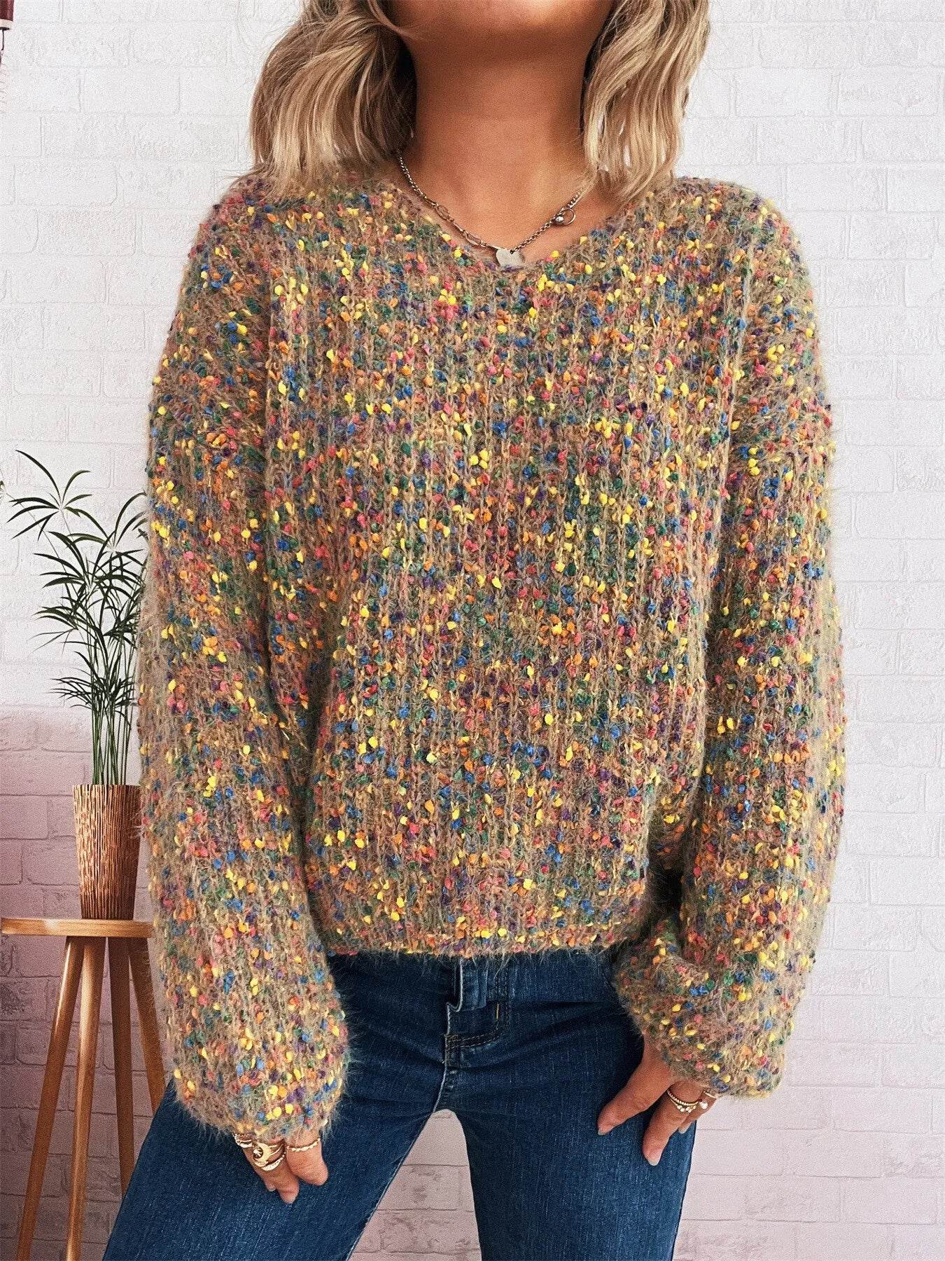 Colorful Long Sleeve Sweater - Ultim8 Designs 4 U