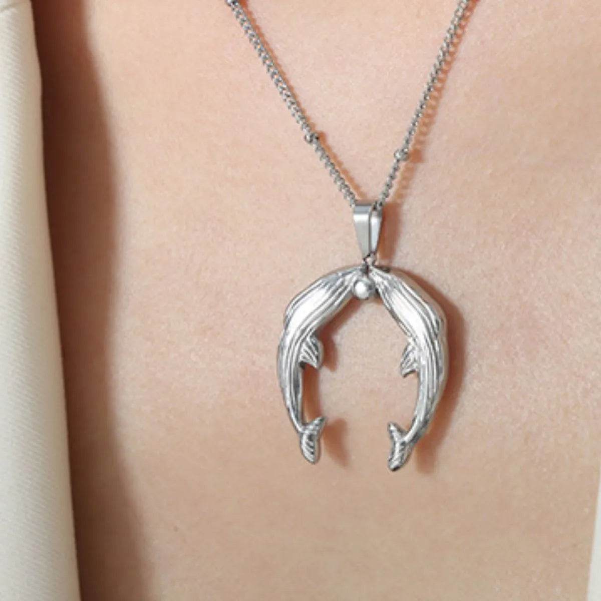 Gold Dolphin Jewelry Set with Necklace and Earrings - Ultim8 Designs 4 U
