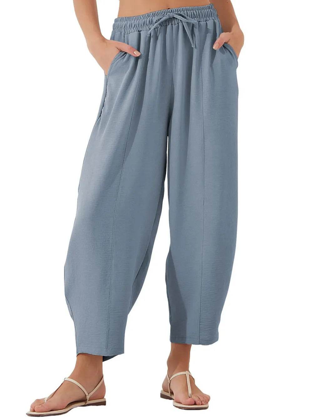 Full Size Drawstring Cropped Jogger Pants Plus Size - Ultim8 Designs 4 U