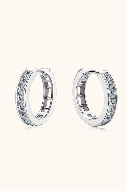 Moissanite 925 Sterling Silver Huggie Earrings - Ultim8 Designs 4 U