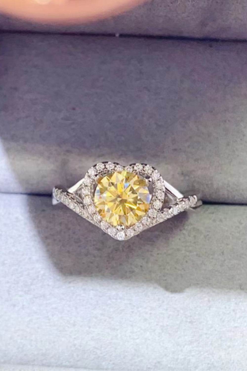 Adored 1 Carat Moissanite 925 Sterling Silver Heart Ring - Ultim8 Designs 4 U