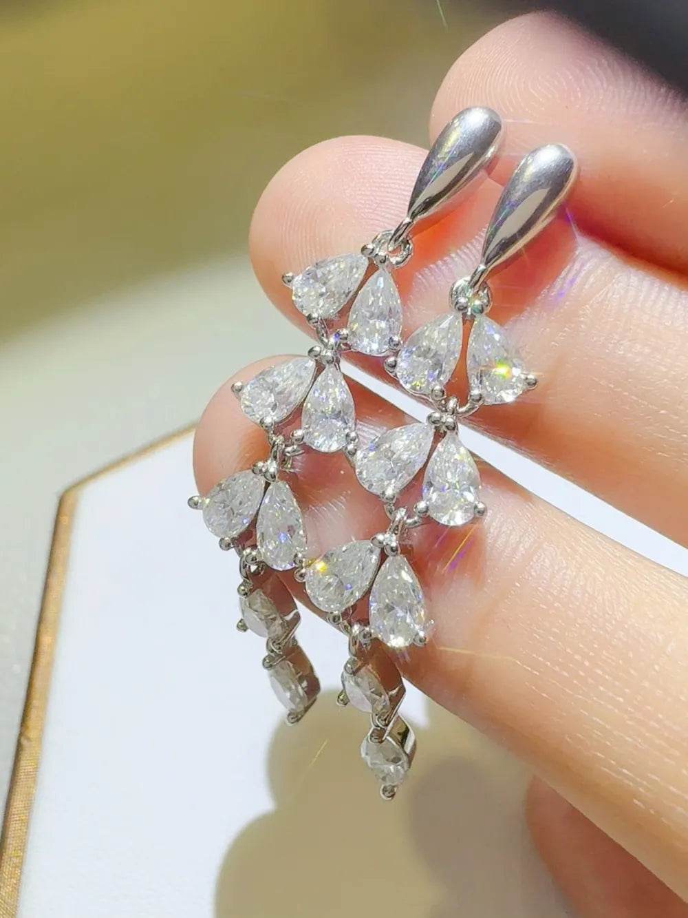 6 Carat Moissanite 925 Sterling Silver Bar Earrings - Ultim8 Designs 4 U