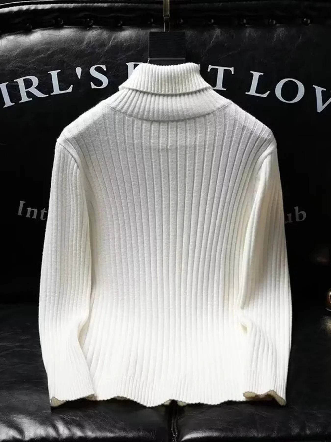 Men's Ribbed Turtleneck Long Sleeve Sweater - Ultim8 Designs 4 U