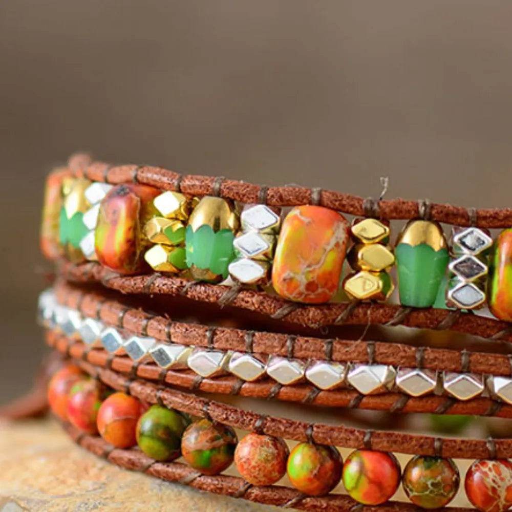 Natural Stone Woven Bracelet - Ultim8 Designs 4 U