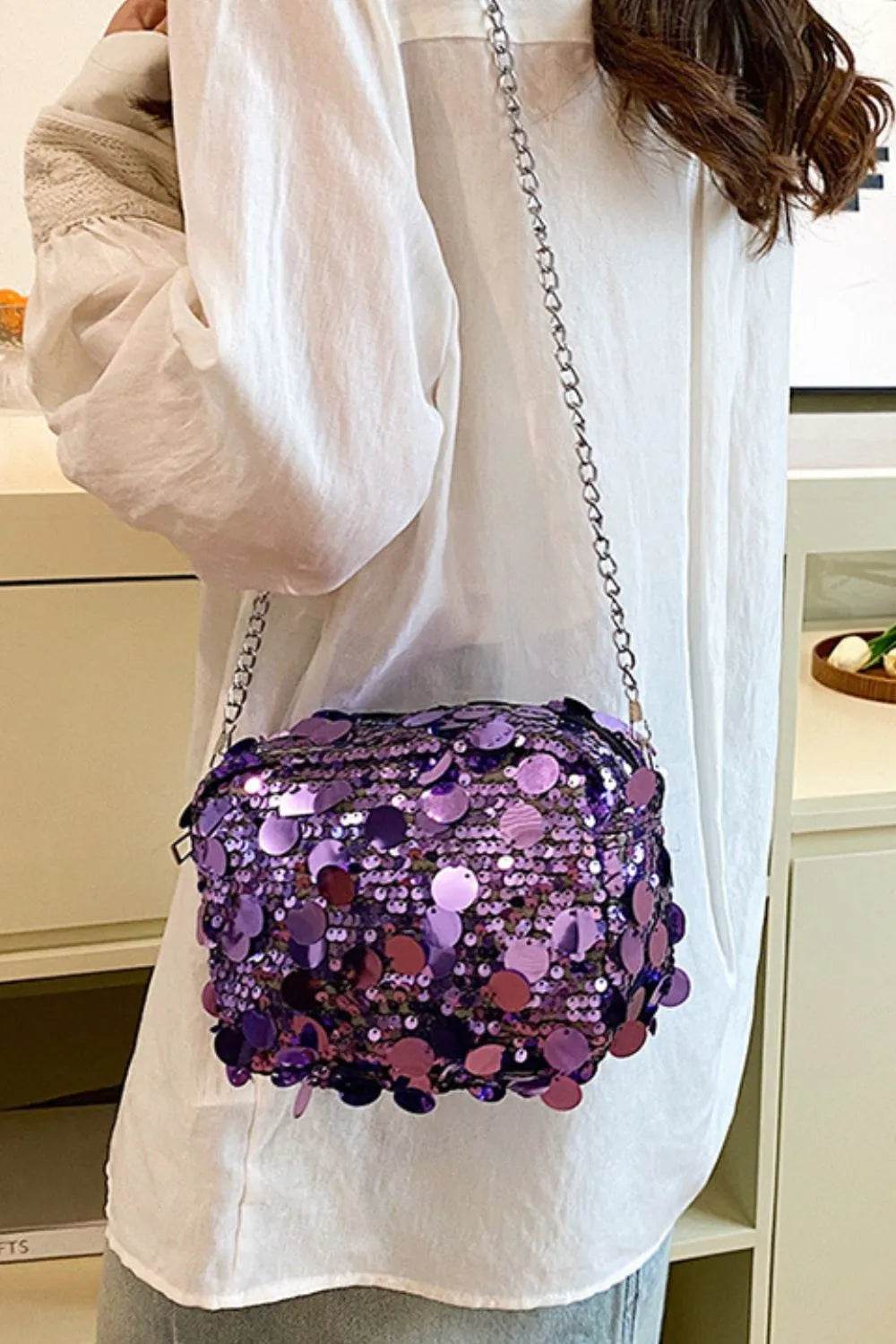 Sequin Chain Shoulder Bag - Ultim8 Designs 4 U