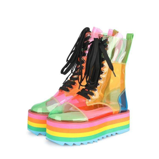 Women's Fashion Shoes With Transparent TPU Leather Stitching - Ultim8 Designs 4 U