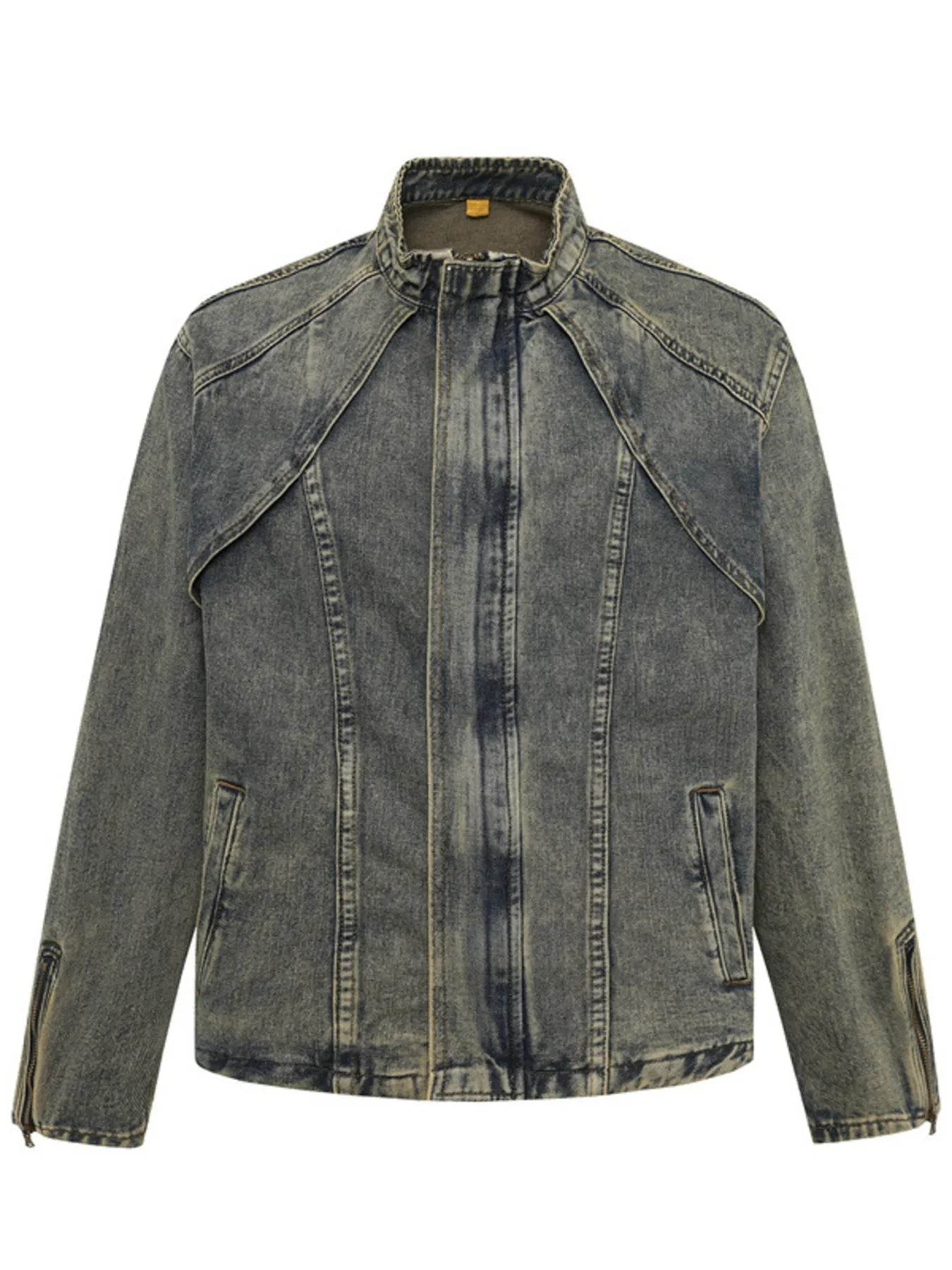 Men's Plus Size Zip Up Long Sleeve Denim Jacket - Ultim8 Designs 4 U