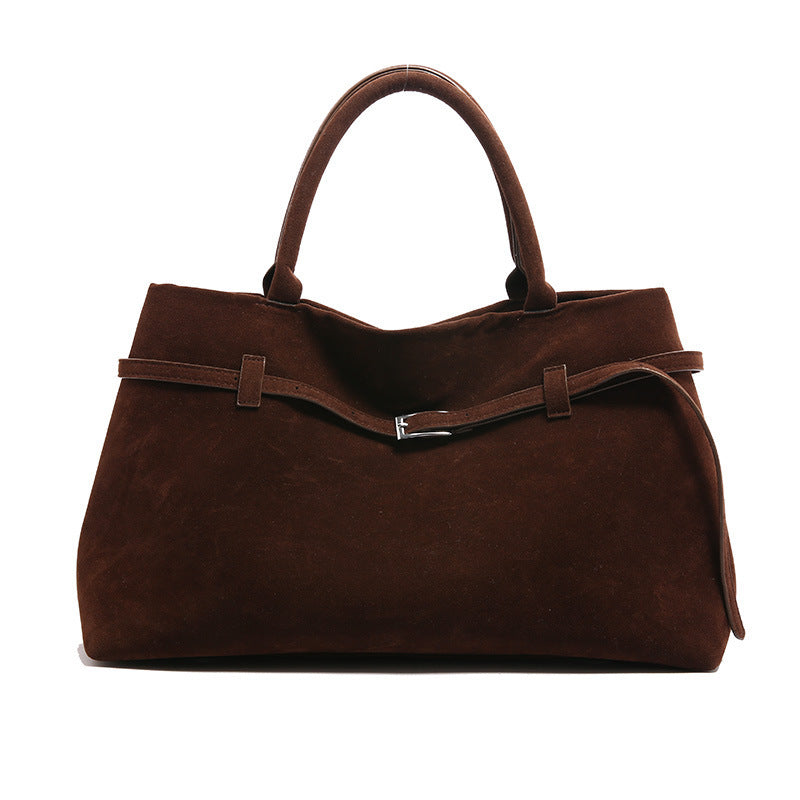 Handbags - Tote Bags - Faux Suede Brown Large Capacity Shoulder