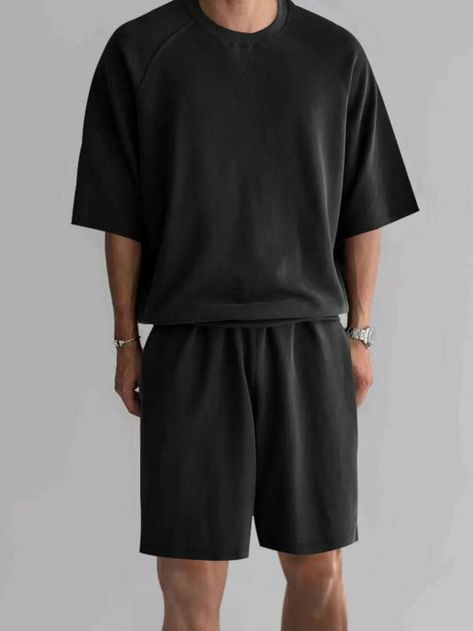 Men's Full Size Round Neck Top and Shorts Set Plus Size - Ultim8 Designs 4 U