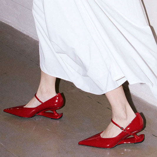 Heel Mary Jane Leather Shoes - Ultim8 Designs 4 U