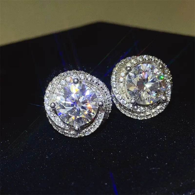 6 Carat Moissanite 925 Sterling Silver Earrings - Ultim8 Designs 4 U