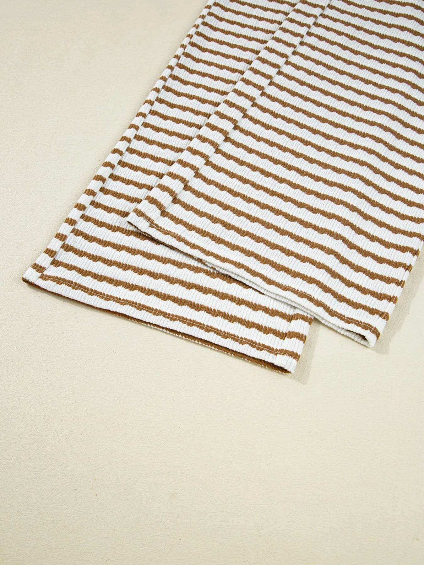 Stripe Collared Top and Drawstring Pant Set - Ultim8 Designs 4 U