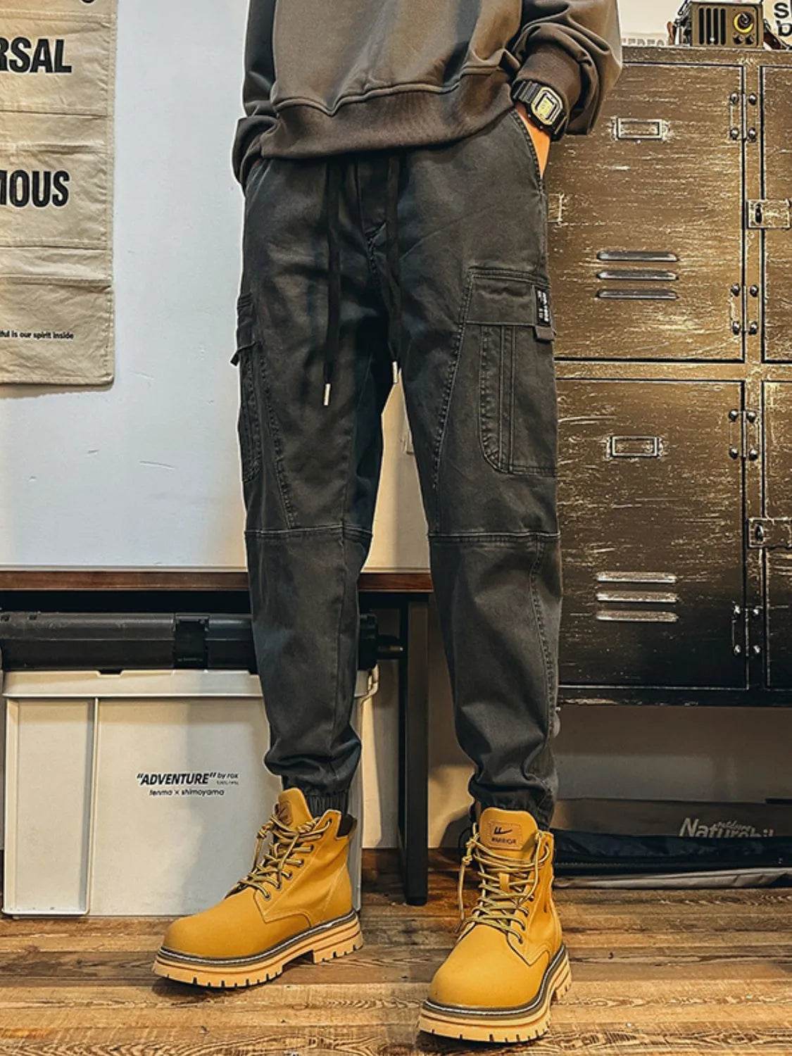 Men's Plus Size Drawstring Pants with Cargo Pockes - Ultim8 Designs 4 U