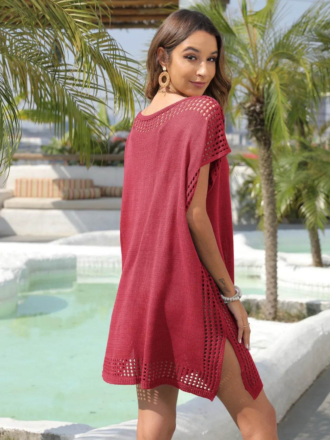 Crochet Trim Beach Cover Up Dress - Ultim8 Designs 4 U