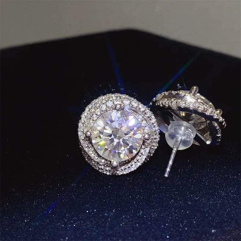 6 Carat Moissanite 925 Sterling Silver Earrings - Ultim8 Designs 4 U