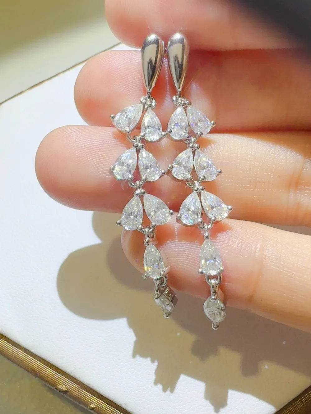 6 Carat Moissanite 925 Sterling Silver Bar Earrings - Ultim8 Designs 4 U