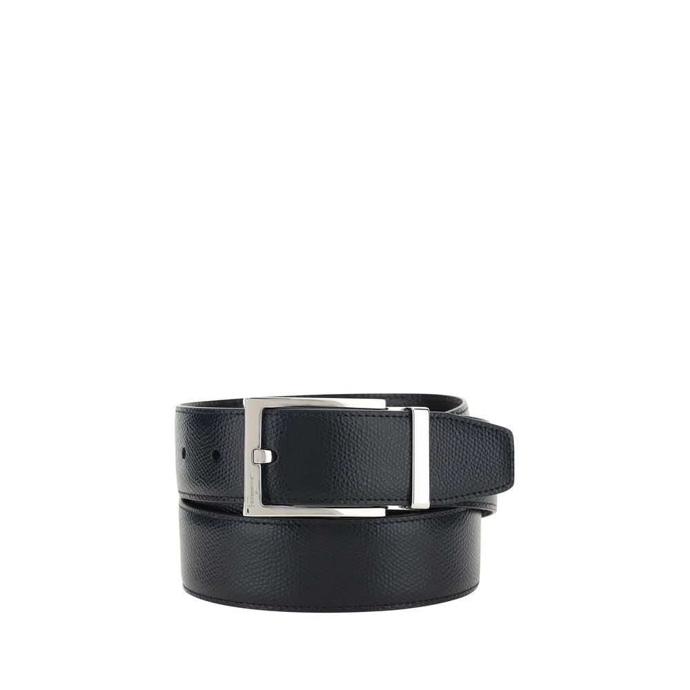 Ferragamo Black Calf Leather Bos Taurus Belt