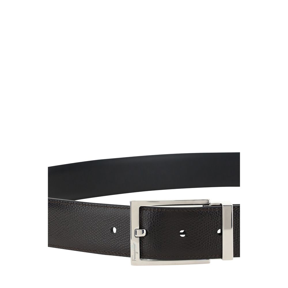 Ferragamo Black Calf Leather Bos Taurus Belt