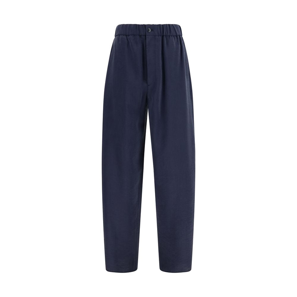 Giorgio Armani Blue Silk Casual Pants