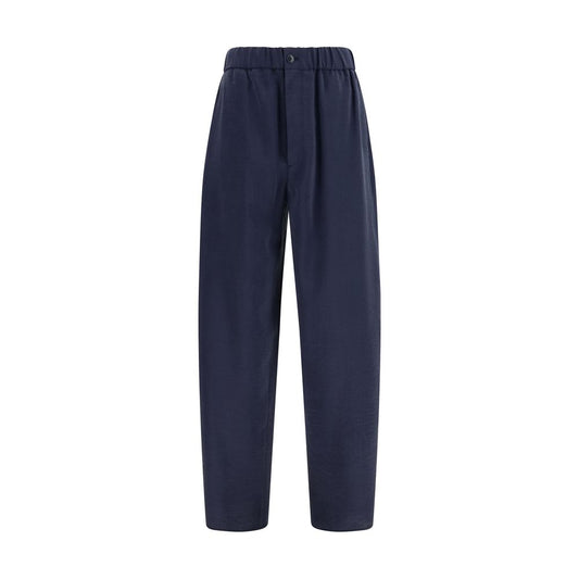 Giorgio Armani Blue Silk Casual Pants