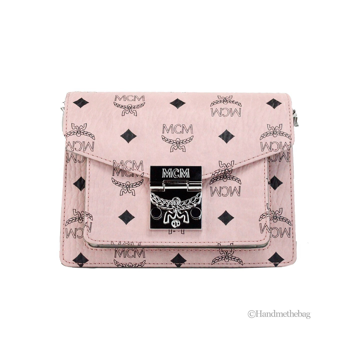 MCM Signature Patricia Leather Mini Flap Lock Crossbody Bag