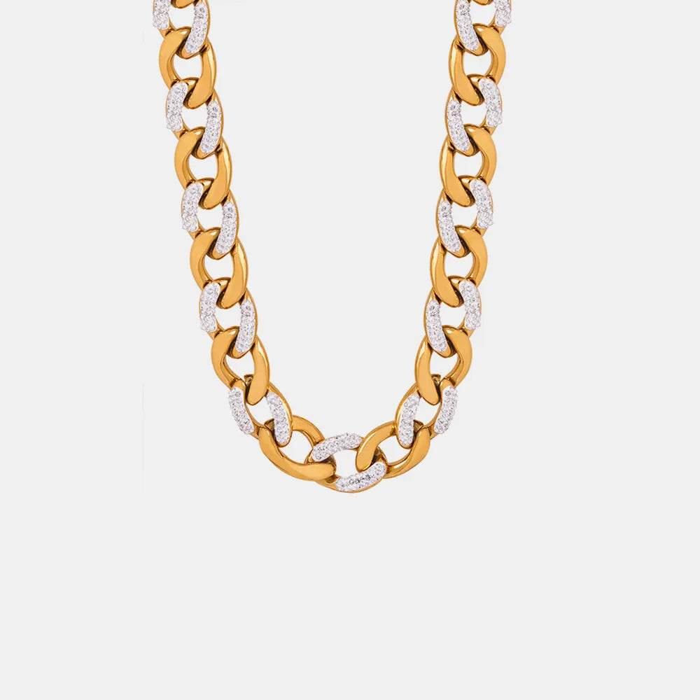 Zircon Titanium Steel Chunky Chain Necklace - Ultim8 Designs 4 U
