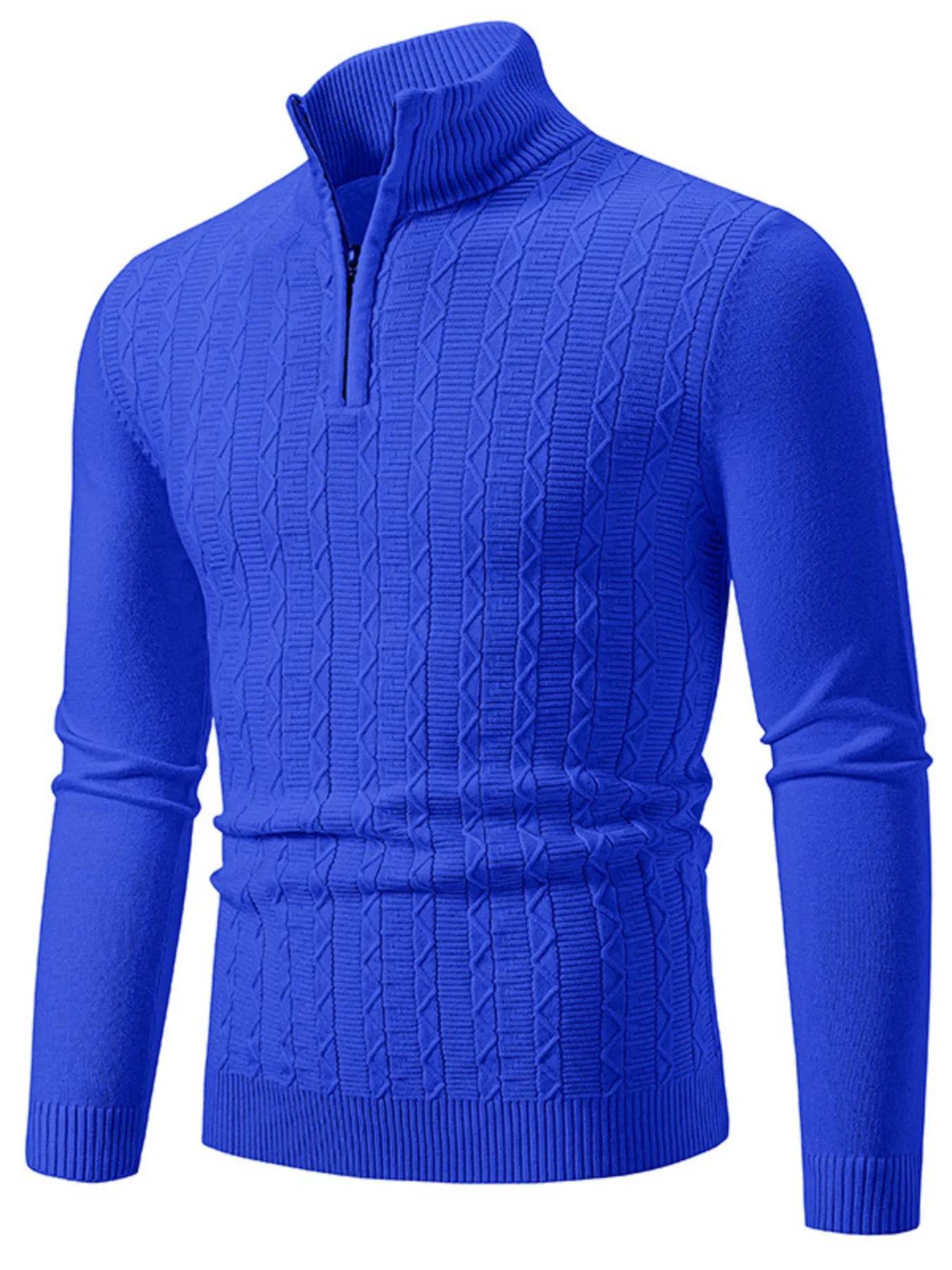 Men's Plus Size Quarter Zip Long Sleeve Sweater - Ultim8 Designs 4 U