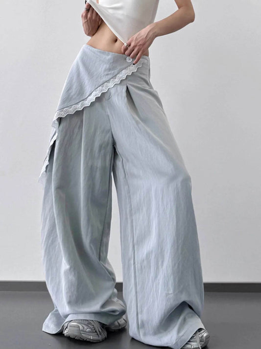 Lace Detail Wide Leg Pants - Ultim8 Designs 4 U