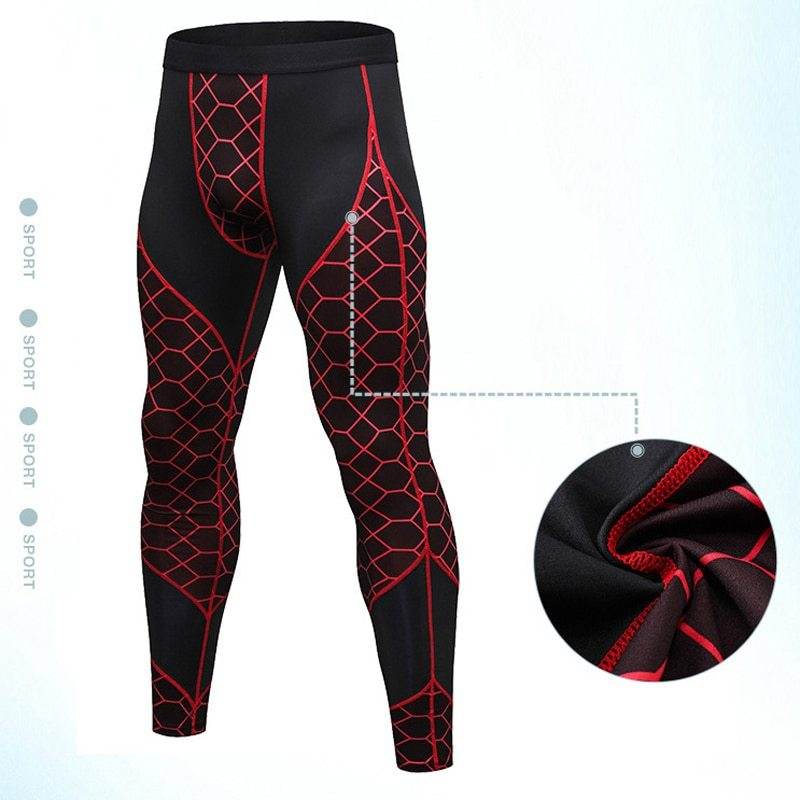 Men's Compression Run jogging Suits Grid Clothes Sports Set Long t shirt And Pants Gym Fitness workout Tights clothing 2pcs Sets - Ultim8 Designs 4 U