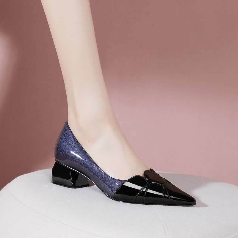 Casual Soft Leather Pointed Toe Low-Heel Shoes - Ultim8 Designs 4 U