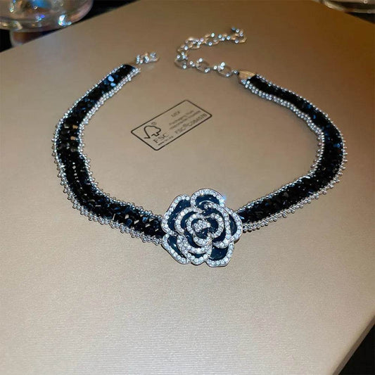 Alloy Crystal Rose Necklace - Ultim8 Designs 4 U