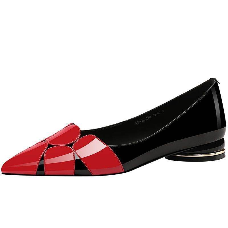 Casual Soft Leather Pointed Toe Low-Heel Shoes - Ultim8 Designs 4 U