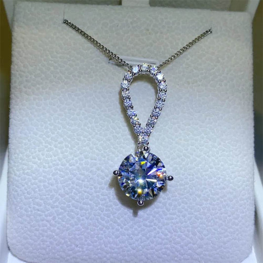 5 Carat Moissanite 925 Sterling Silver Teardrop Necklace - Ultim8 Designs 4 U