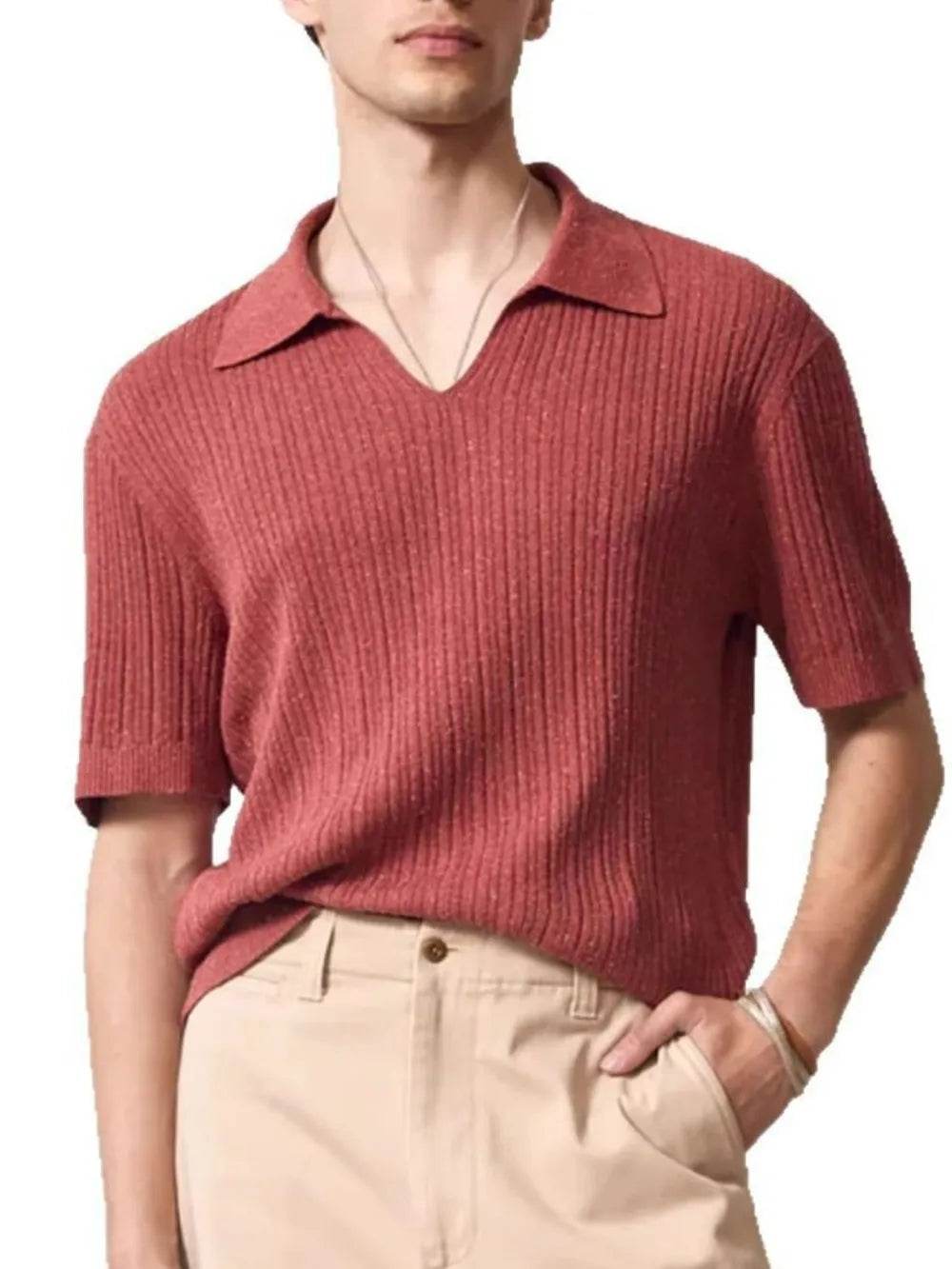 Men's Plus Size Johnny Collar Half Sleeve Knit Polo - Ultim8 Designs 4 U