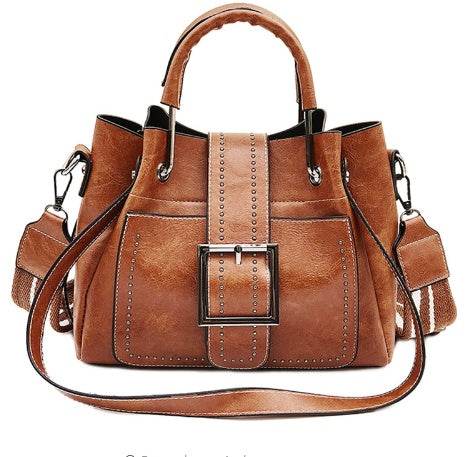 Double Leather Bucket Bag Handbag - Ultim8 Designs 4 U