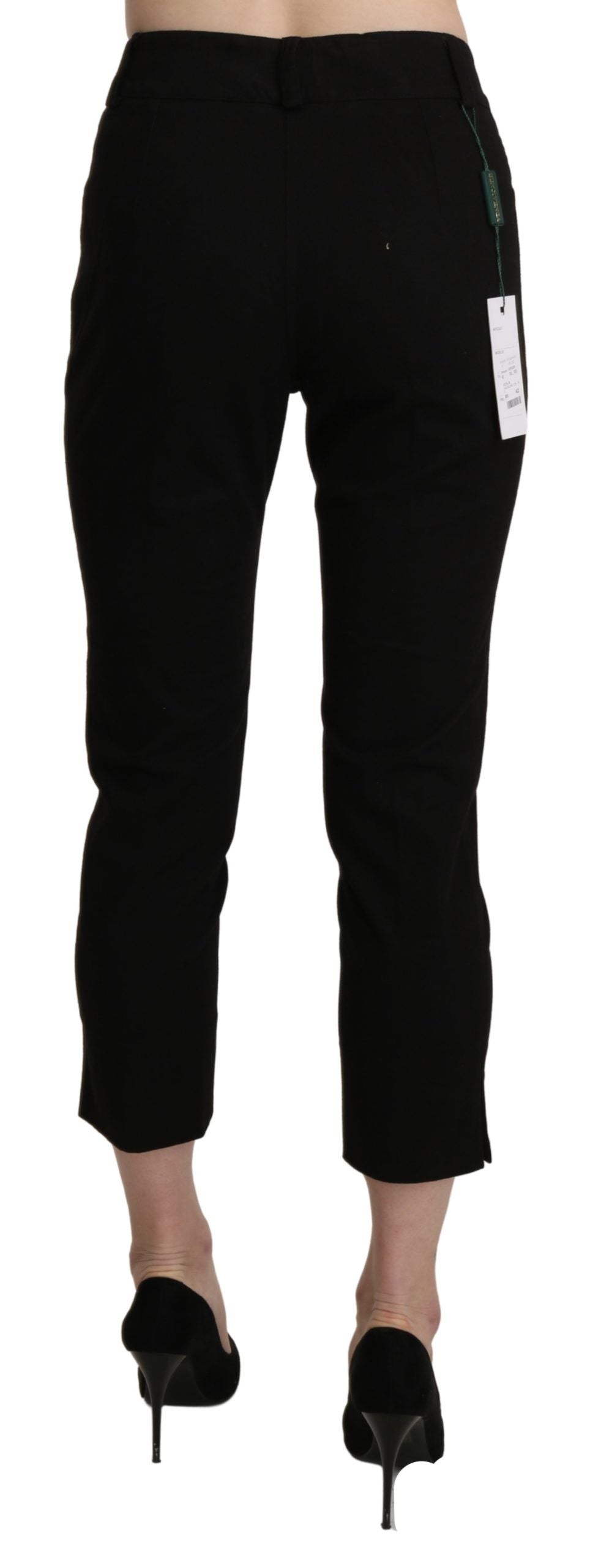 BENCIVENGA Black High Waist Skinny Cropped Dress Trouser