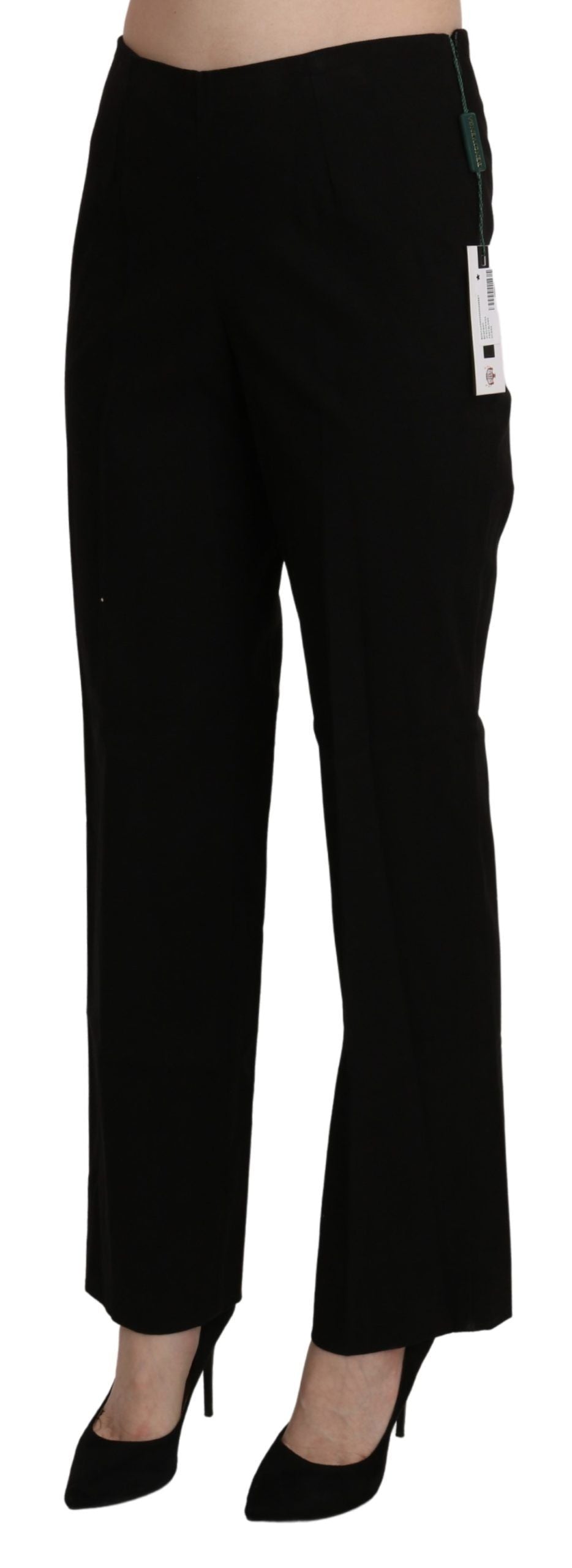 BENCIVENGA Black High Waist Straight Dress Trouser