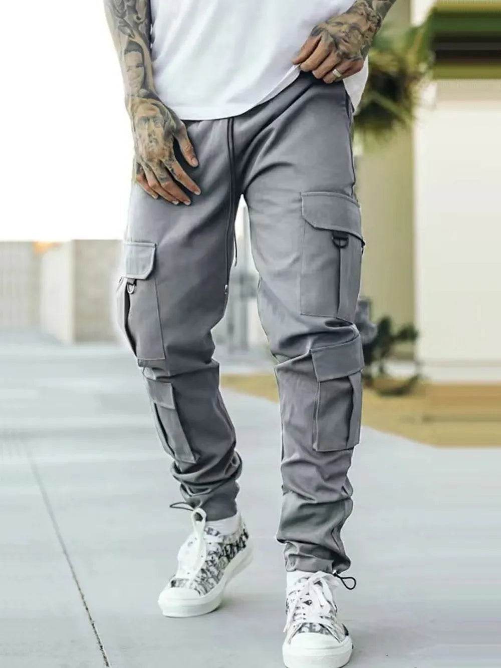 Men's Drawstring Pants with Cargo Pockets - Ultim8 Designs 4 U